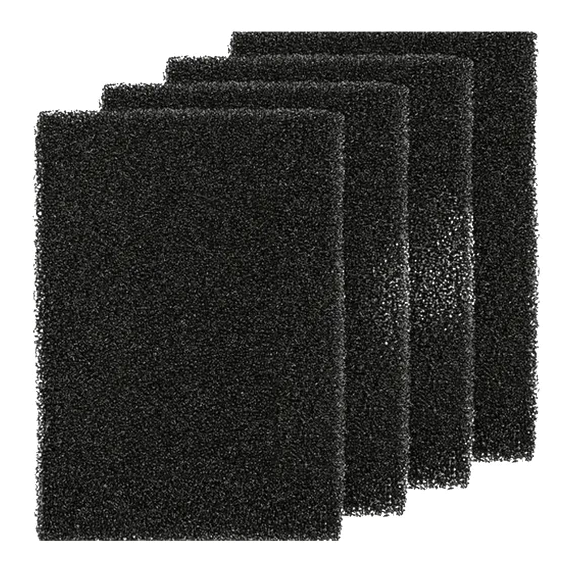 Four reticulated foam filter media pads