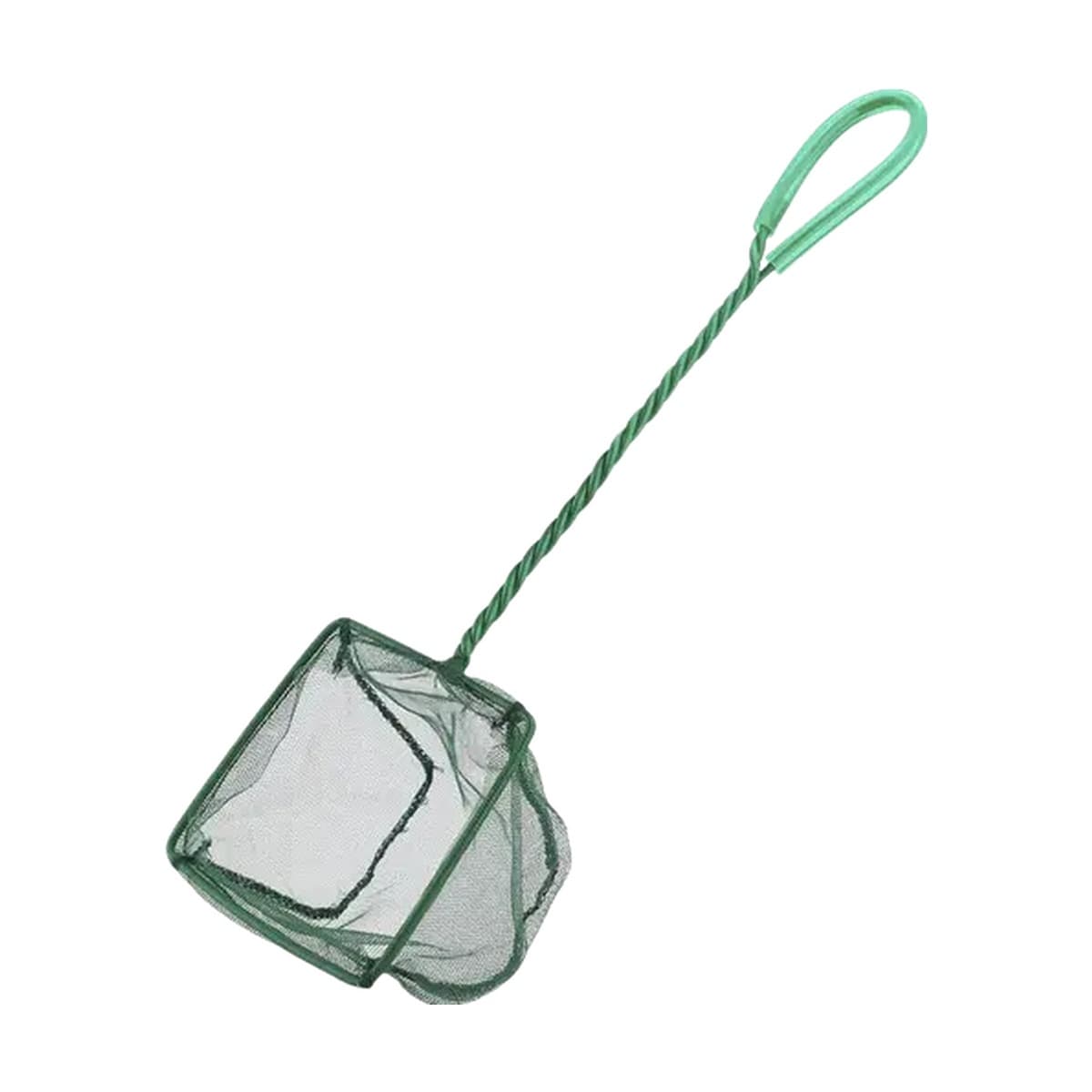 Fine-mesh aquarium fish net with braided stainless handle