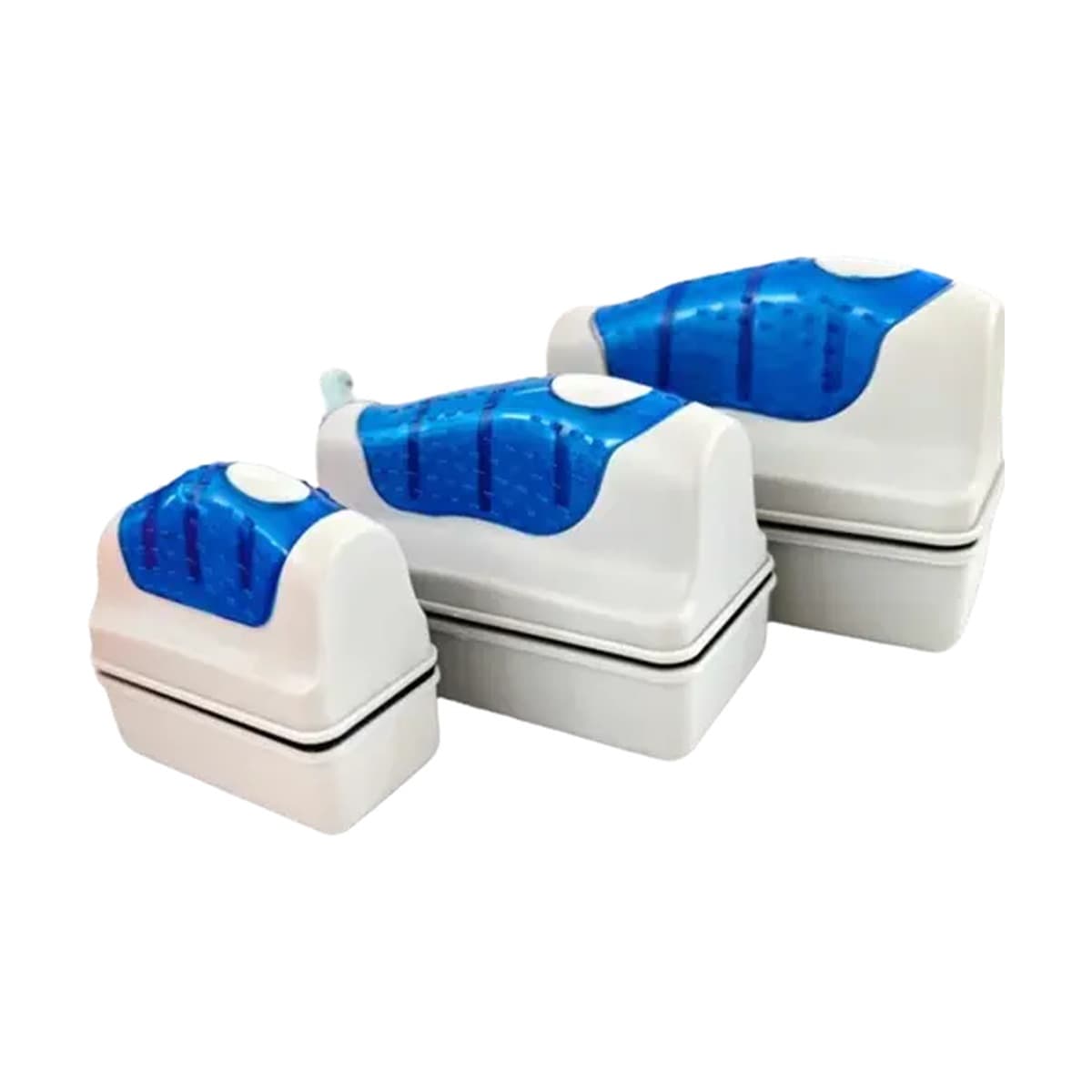 Three floating magnetic aquarium algae cleaners