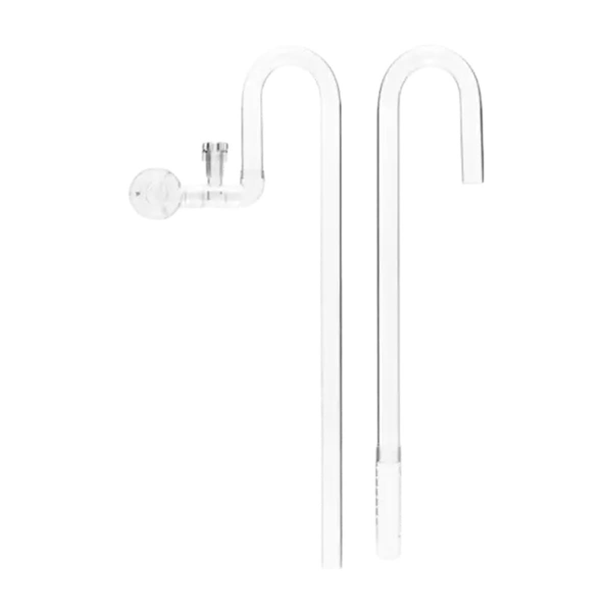 Glass lily pipe set, inflow with slotted intake and curved outflow