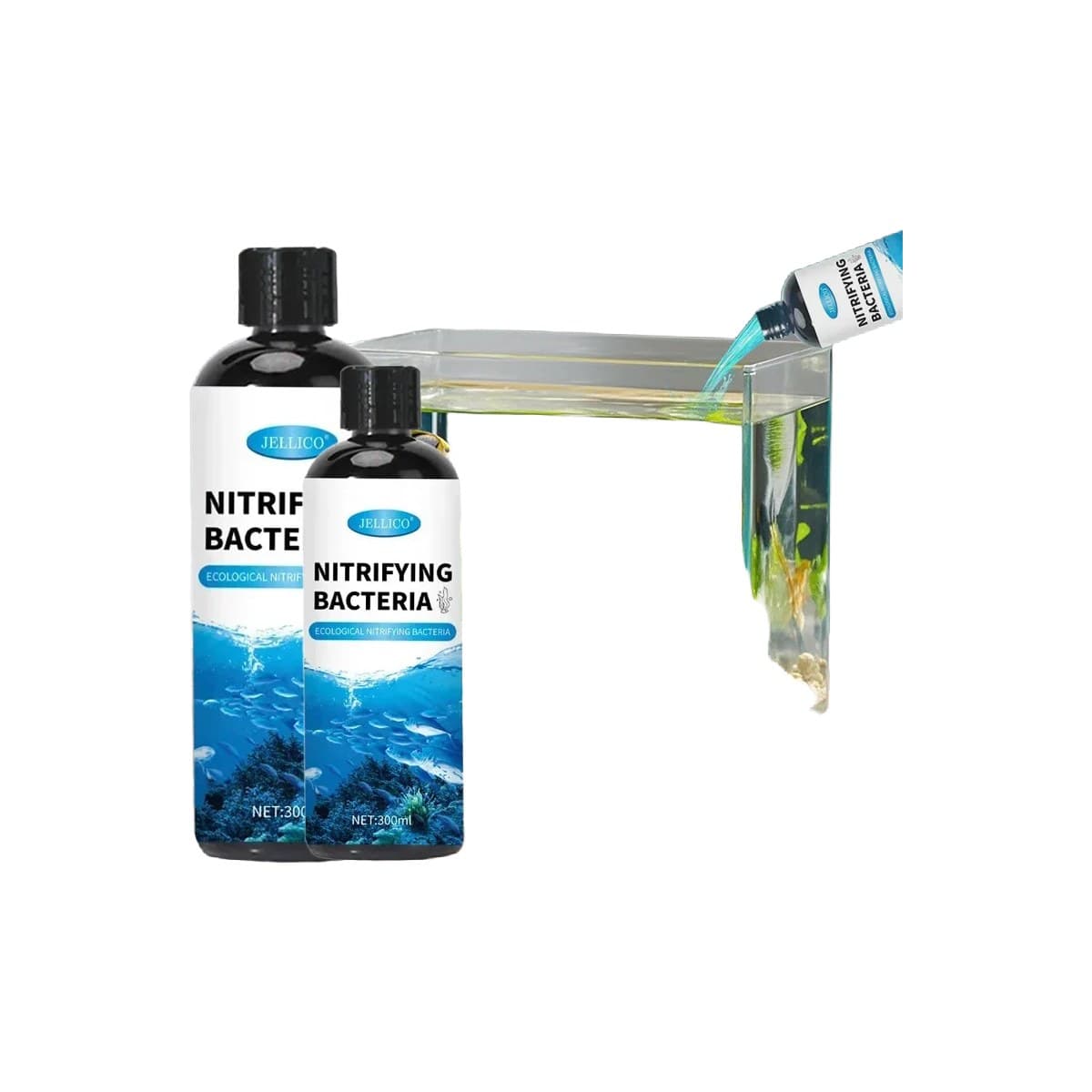 Live nitrifying bacteria in a dosing bottle — for cycling new tanks, recovering filters after medication, or b