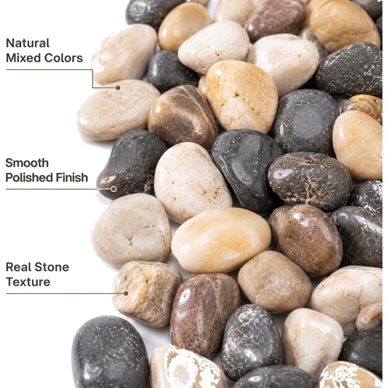 Polished River Rocks — 38 lb